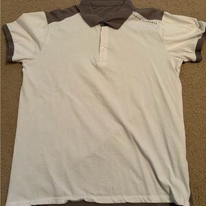 NWOT Armani Exchange Men's Polo in White and Gray